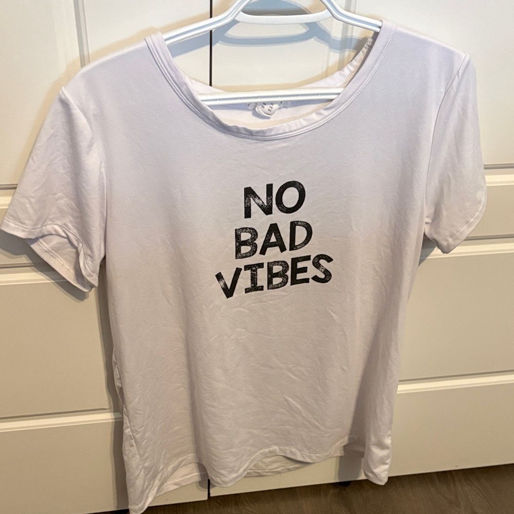 Urban Planet White 'No Bad Vibes' Tee